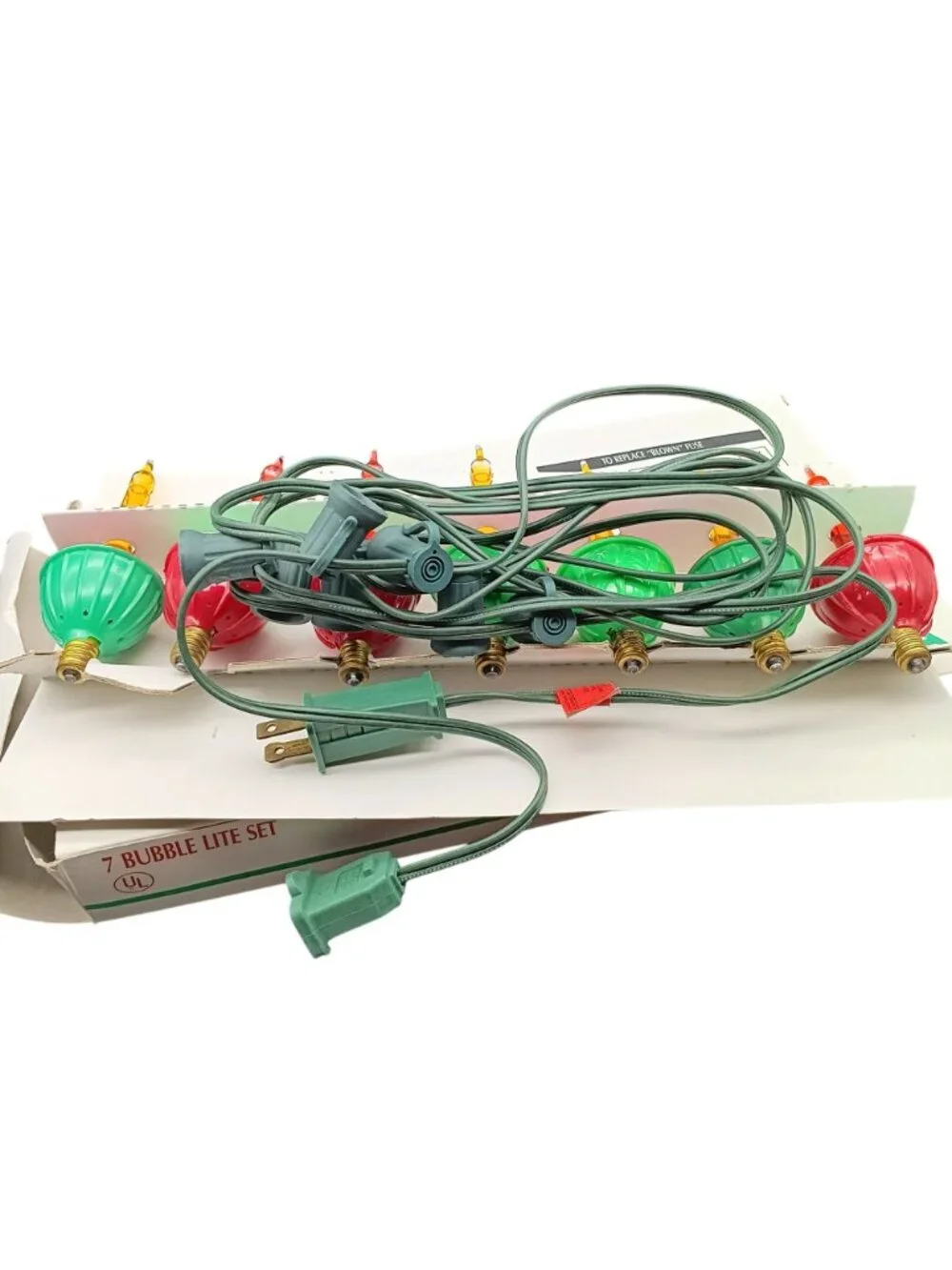 Noma 7-Bulb Bubble Lite Set With Overload Protection Vintage Christmas Decoratio